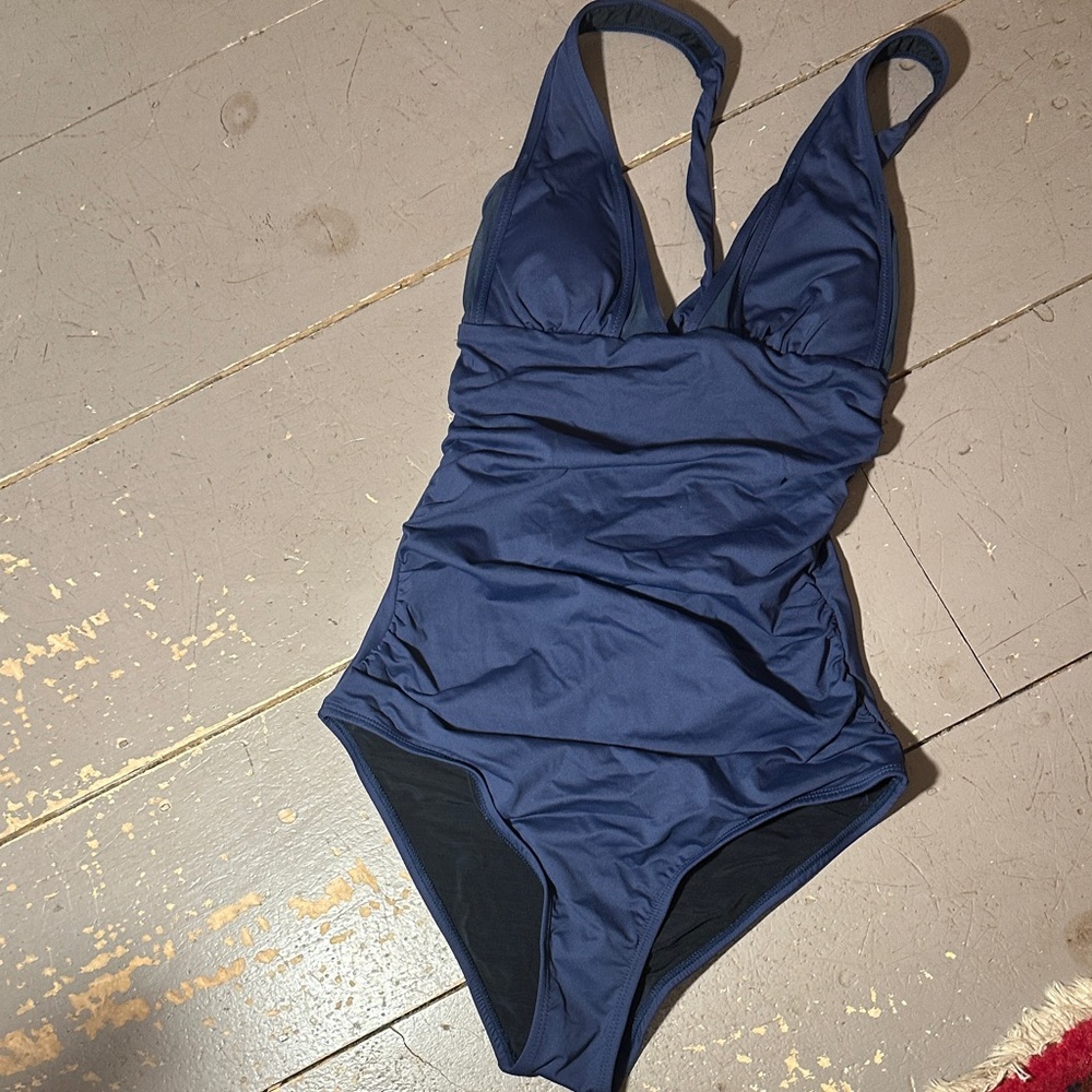Cupshe Navy Blue One-Piece Swimsuit
